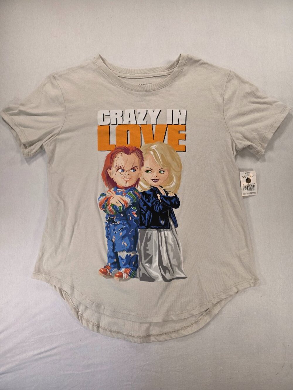 Child's Play Chucky & Tiffany Crazy In Love T-Shirt NWT Women's M (Tub 35 #699)